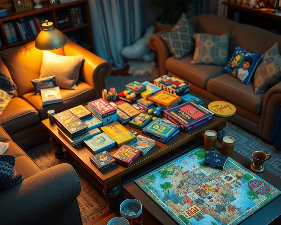 Brettspiele und Puzzles für gesellige Abende