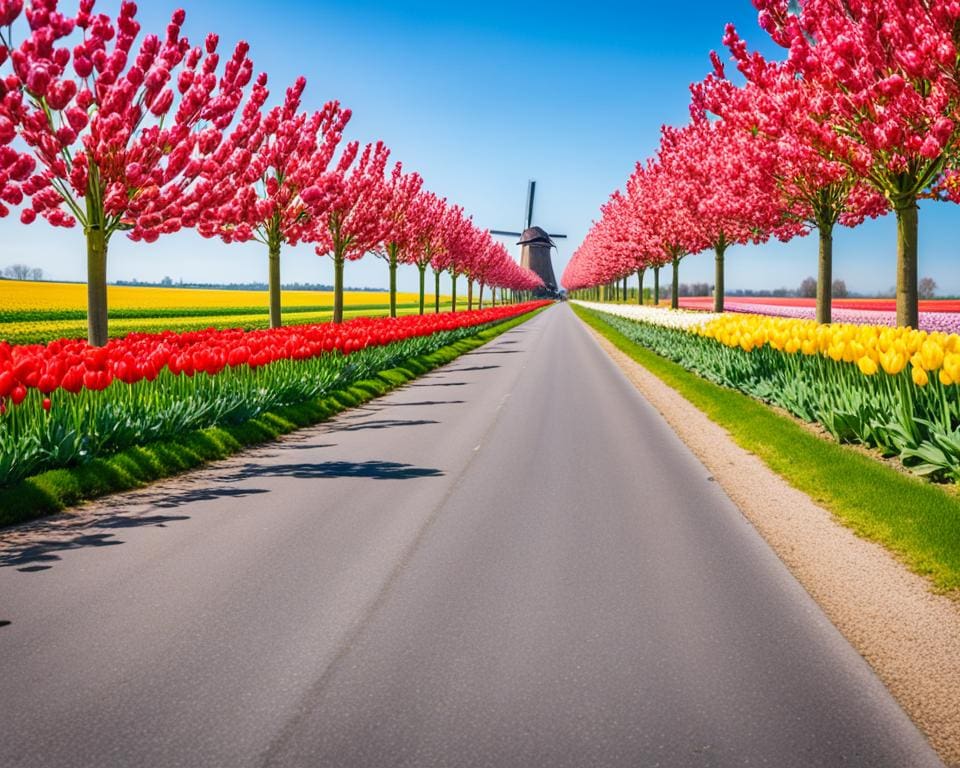 Radfahren durch die Niederlande: Tulpenfelder und Windmühlen