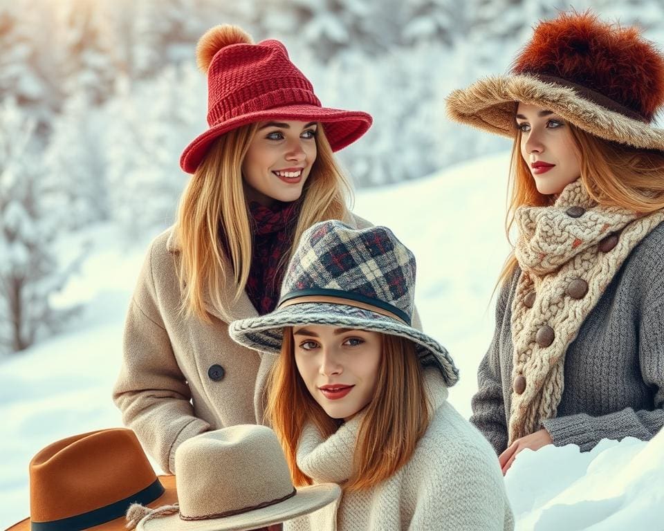 Mützen als Modeaccessoire in der Wintermode