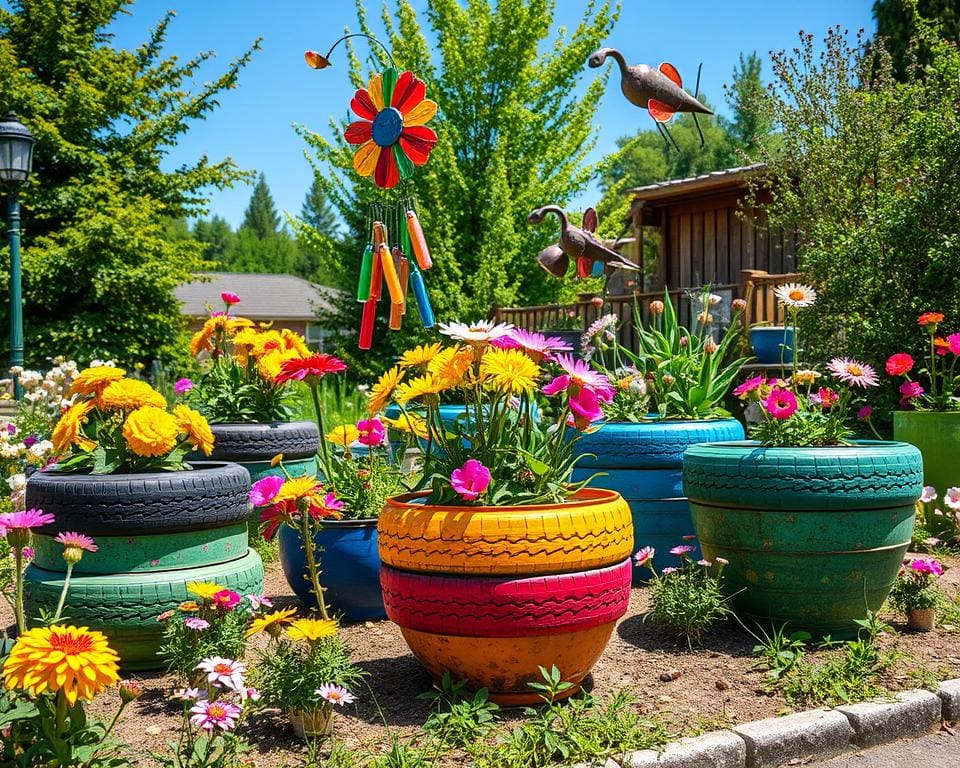 Nachhaltige Gartendeko aus recycelten Materialien