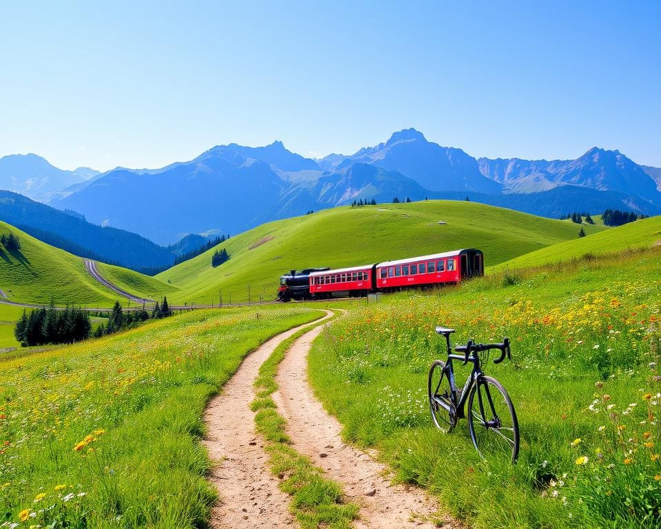 Bahn und Fahrrad für nachhaltig reisen