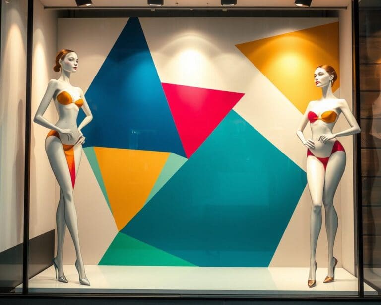 Abstrakte Damenfiguren: Stilvolle Präsentation im Schaufenster