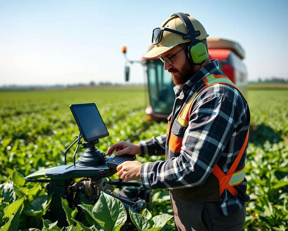 Agrartechniker und nachhaltige Praktiken für bessere Ernte