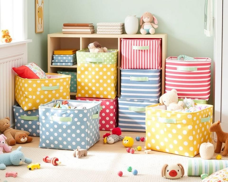 Aufbewahrungskisten aus Stoff für Kinderspielzeug