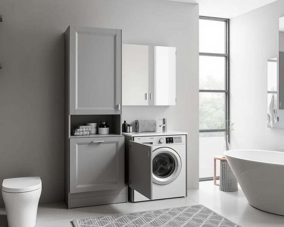 Badezimmermöbel mit integriertem Wäscheschrank