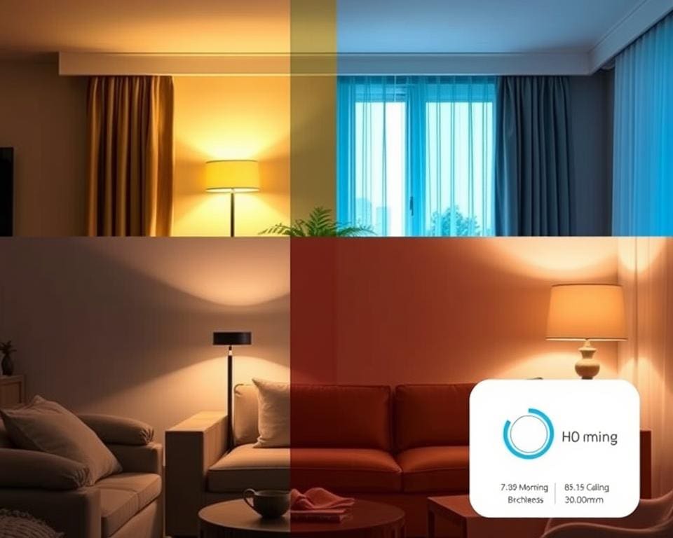 Beleuchtungseinstellungen für automatisierte Zeitpläne und individuelle Lichtszenarien