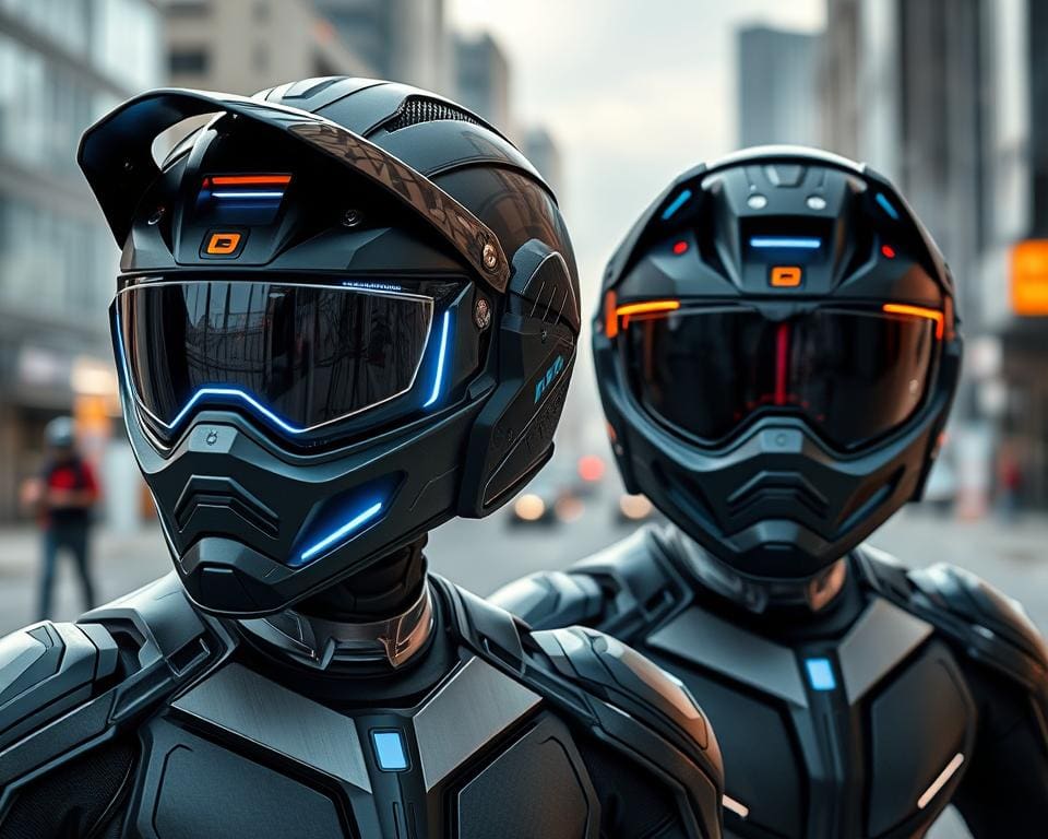 Intelligente Motorradhelme mit eingebauten Sensoren