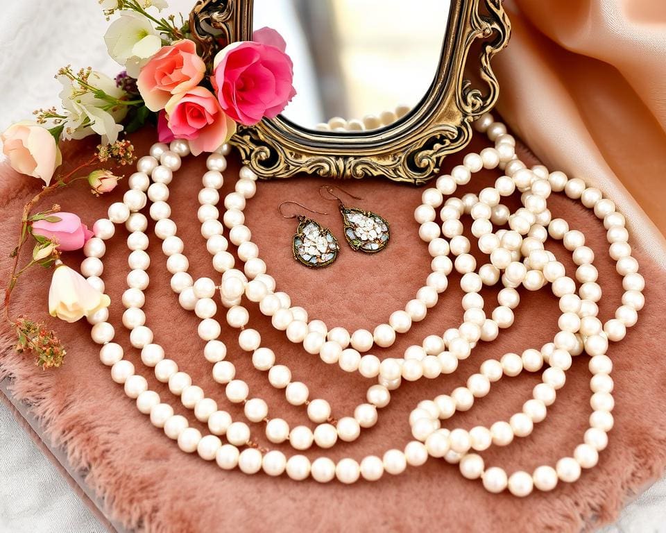 Kombination von Perlenschmuck in Accessoires