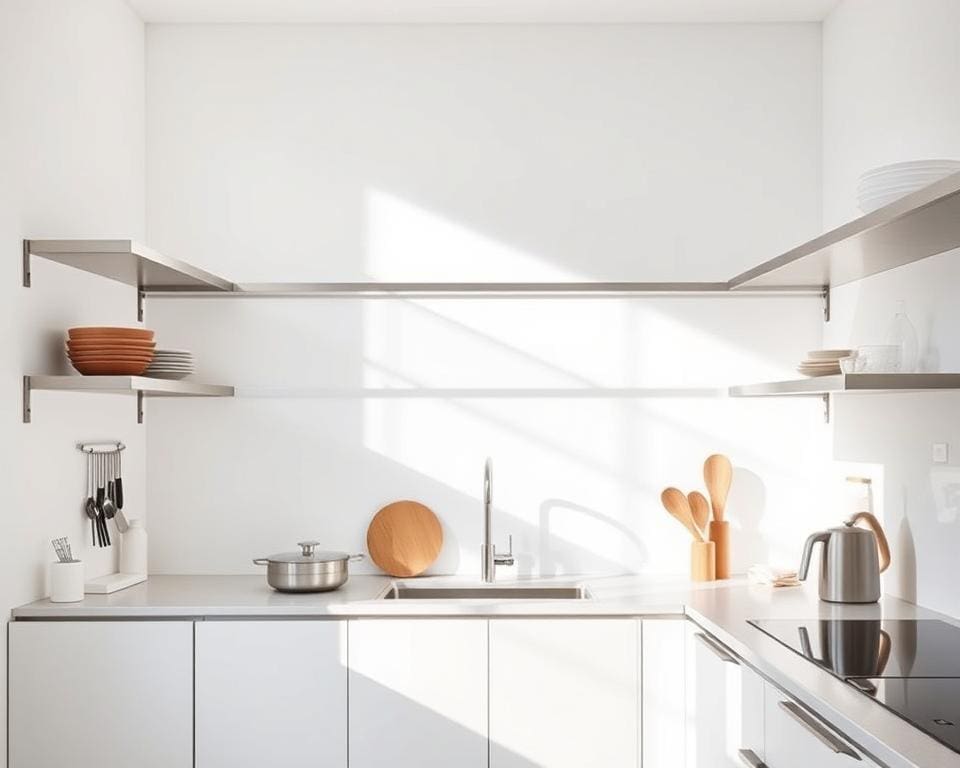 Küchenregale aus Edelstahl für minimalistisches Design