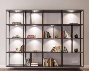 Minimalistische Bücherregale aus Stahl
