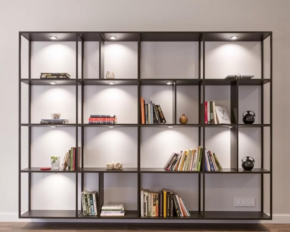 Minimalistische Bücherregale aus Stahl