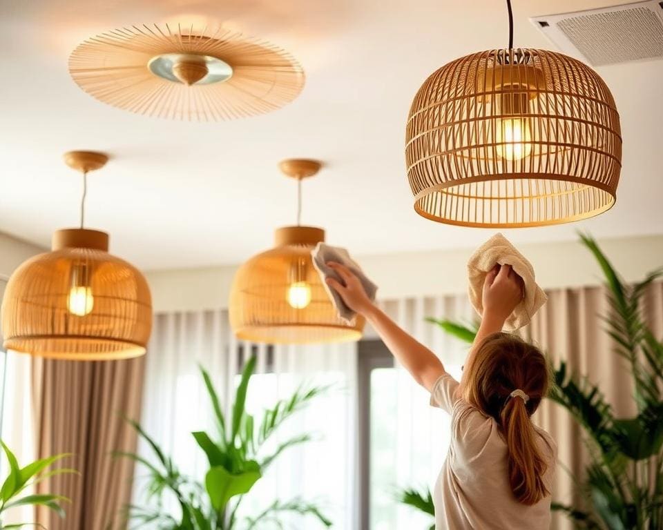 Pflege von Bambusdeckenlampen