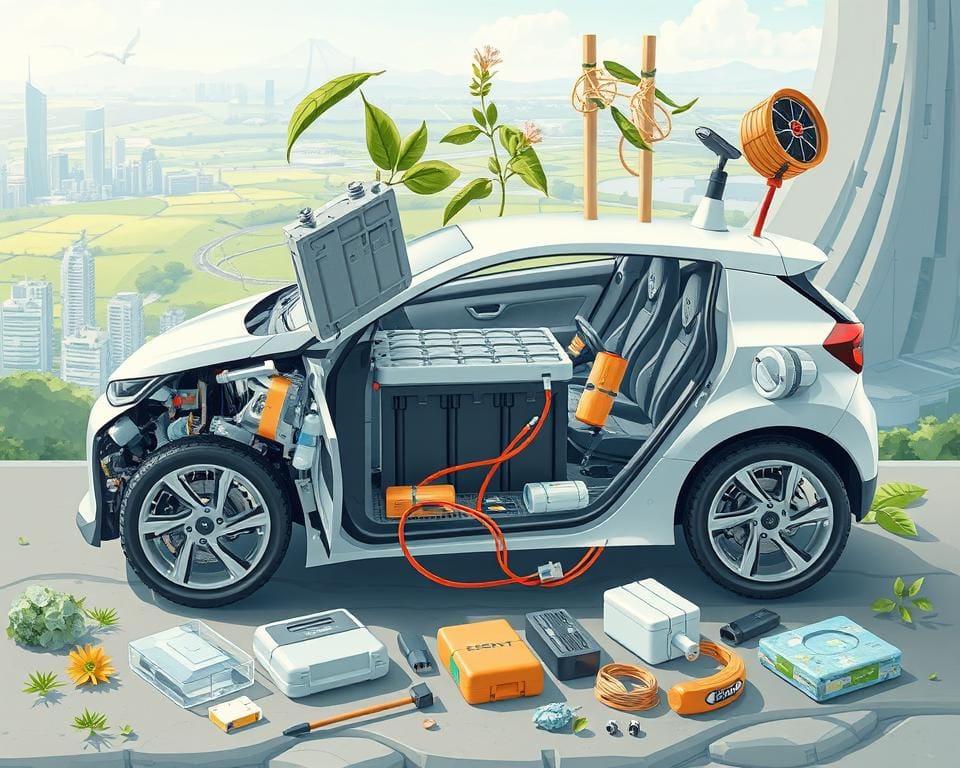 Recyclingfähige Komponenten in Elektroautos
