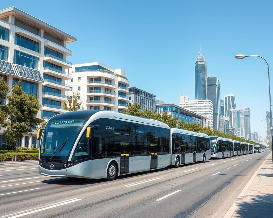 Solarbetriebene Stadtbusse