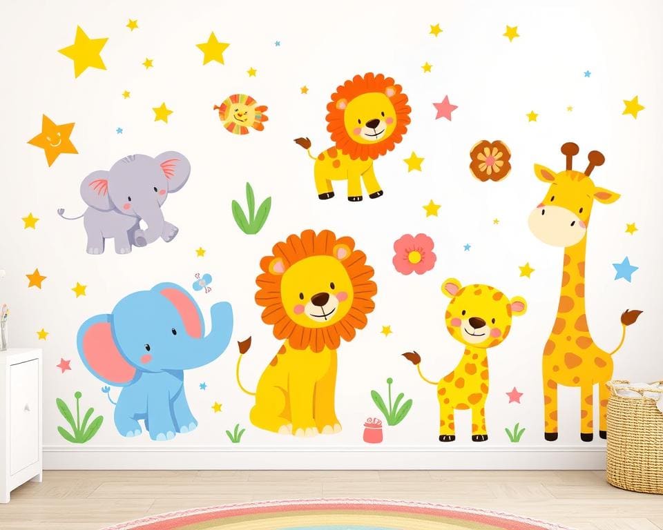 beliebte Motive Wandtattoos Tiere Kinderzimmer