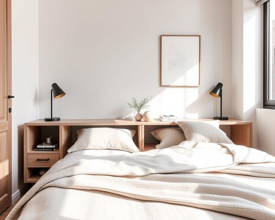 Minimalistische Nachttische für kleine Schlafzimmer