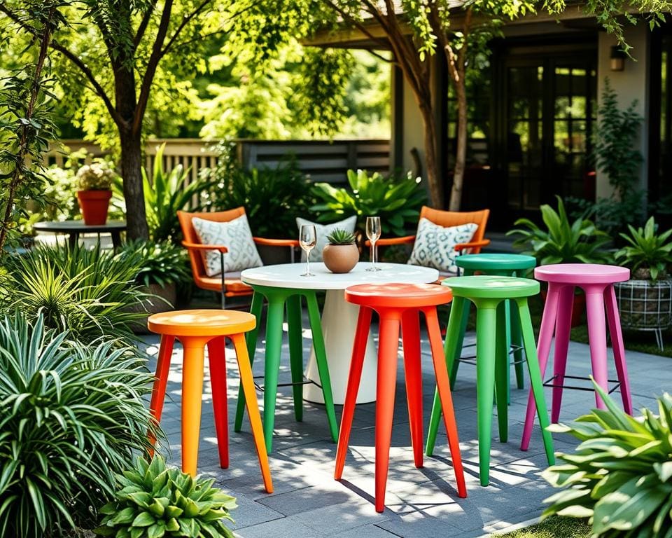 Outdoor-Hocker von Fermob: Für flexible Sitzmöglichkeiten