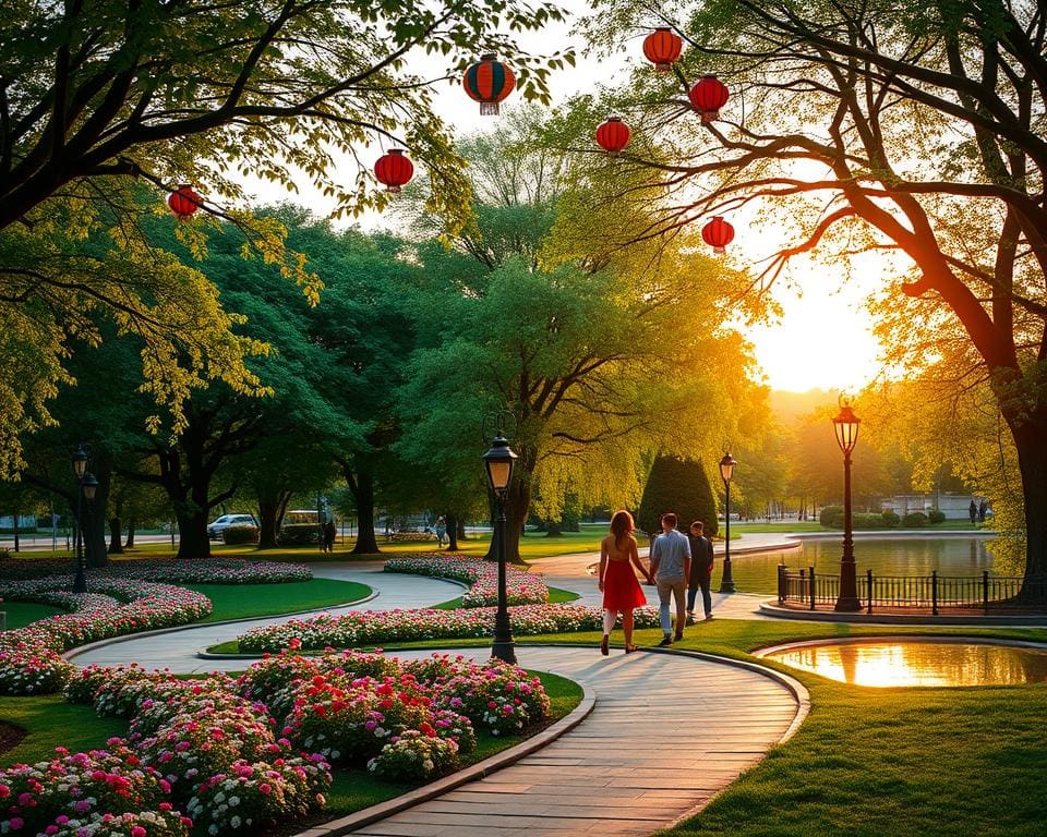 Parks mit romantischer Atmosphäre