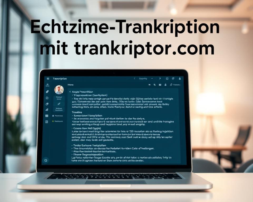 Echtzeit-Transkription mit transkriptor.com