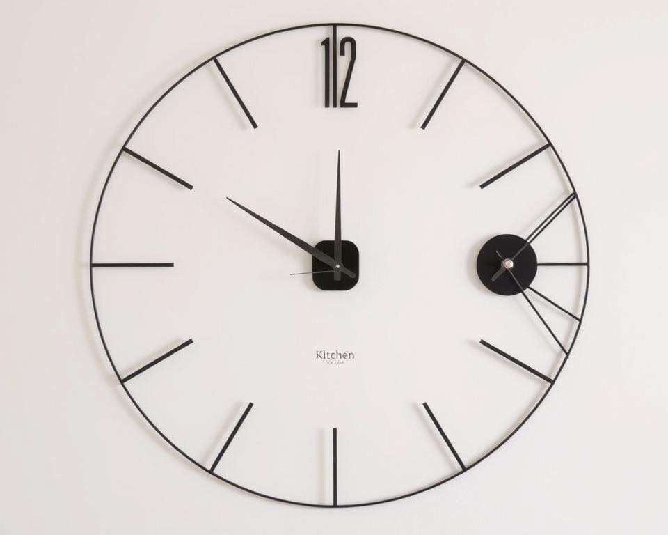 Minimalistische Wanduhren aus Metall für Küchen