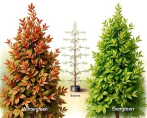 Was unterscheidet wintergrüne und immergrüne Spalierbäume?
