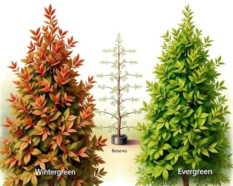 Was unterscheidet wintergrüne und immergrüne Spalierbäume?