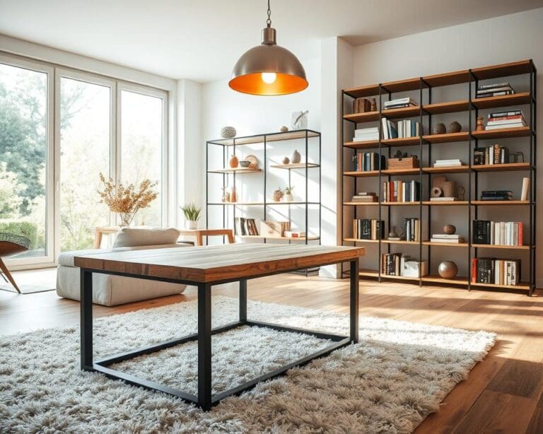 Wie kombinierst du Holz und Metall im Interieur?