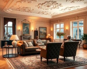 Wie richtest du ein modernes Wohnzimmer mit Stuck ein?
