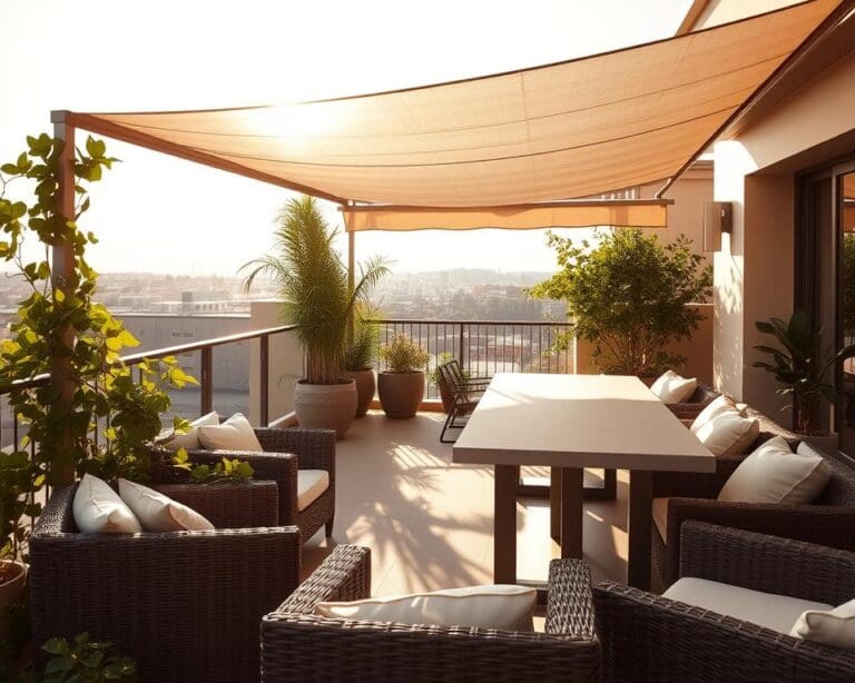 Wie richtest du eine kleine Terrasse funktional ein?