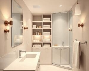 Wie bleibt das Bad trotz wenig Platz gut organisiert?