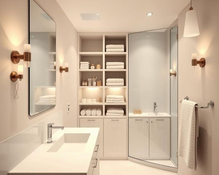 Wie bleibt das Bad trotz wenig Platz gut organisiert?