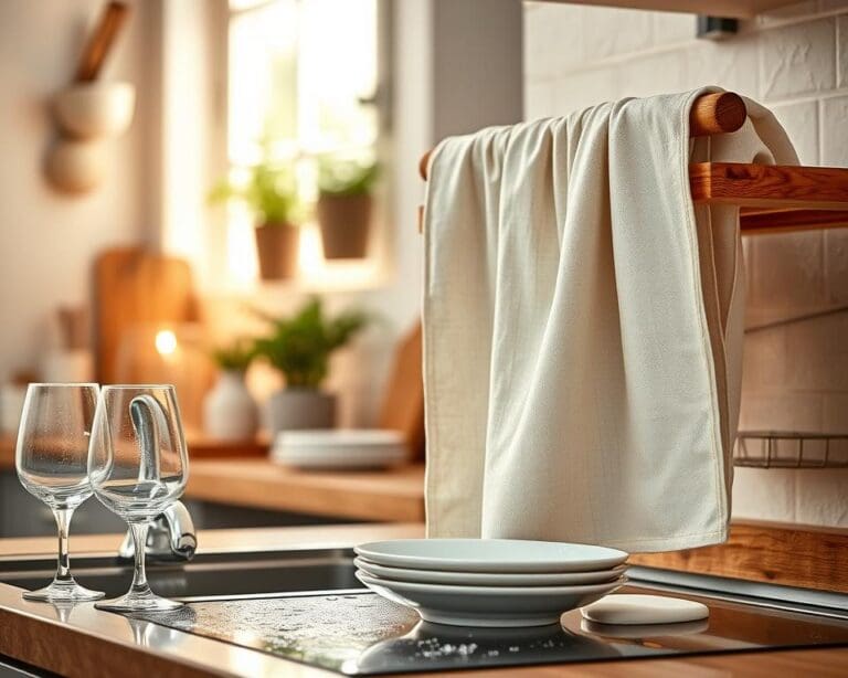Welches Küchendoek aus Leinen trocknet Geschirr besonders schnell?