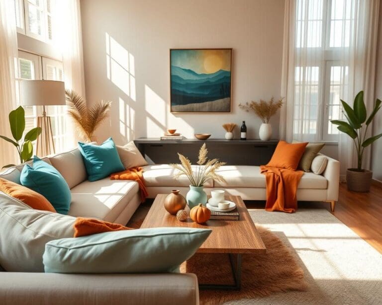 Wie kombiniert man Farben im Wohnzimmer harmonisch?